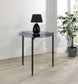 Rosalie Round Smoked Glass Top End Table Grey