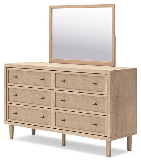 Cielden King Panel Bed with Mirrored Dresser, Chest and 2 Nightstands