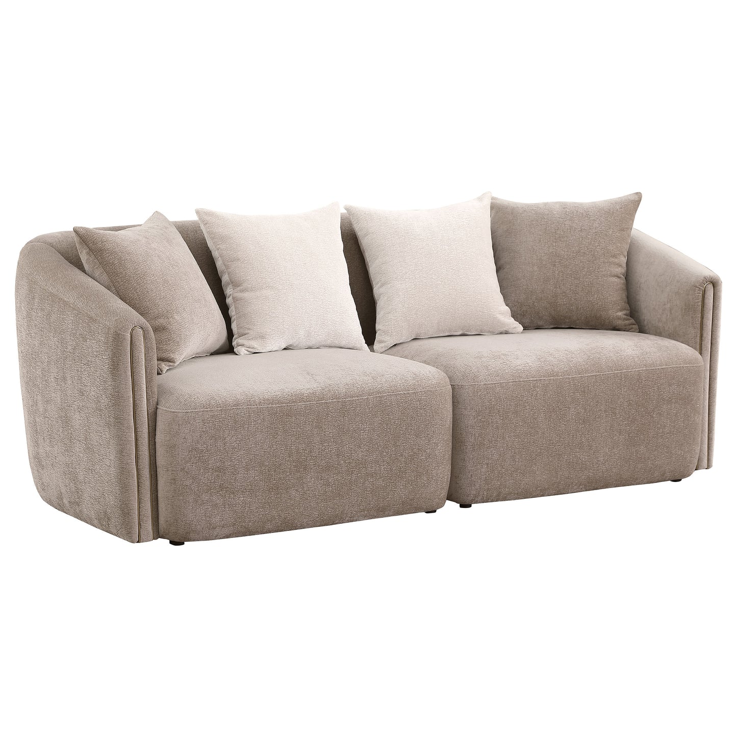 Townsend 2-piece Chenille Upholstered Sofa Set Latte