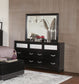 Barzini 7-drawer Dresser with Mirror Black