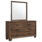 Brandon 6-drawer Dresser with Mirror Warm Brown