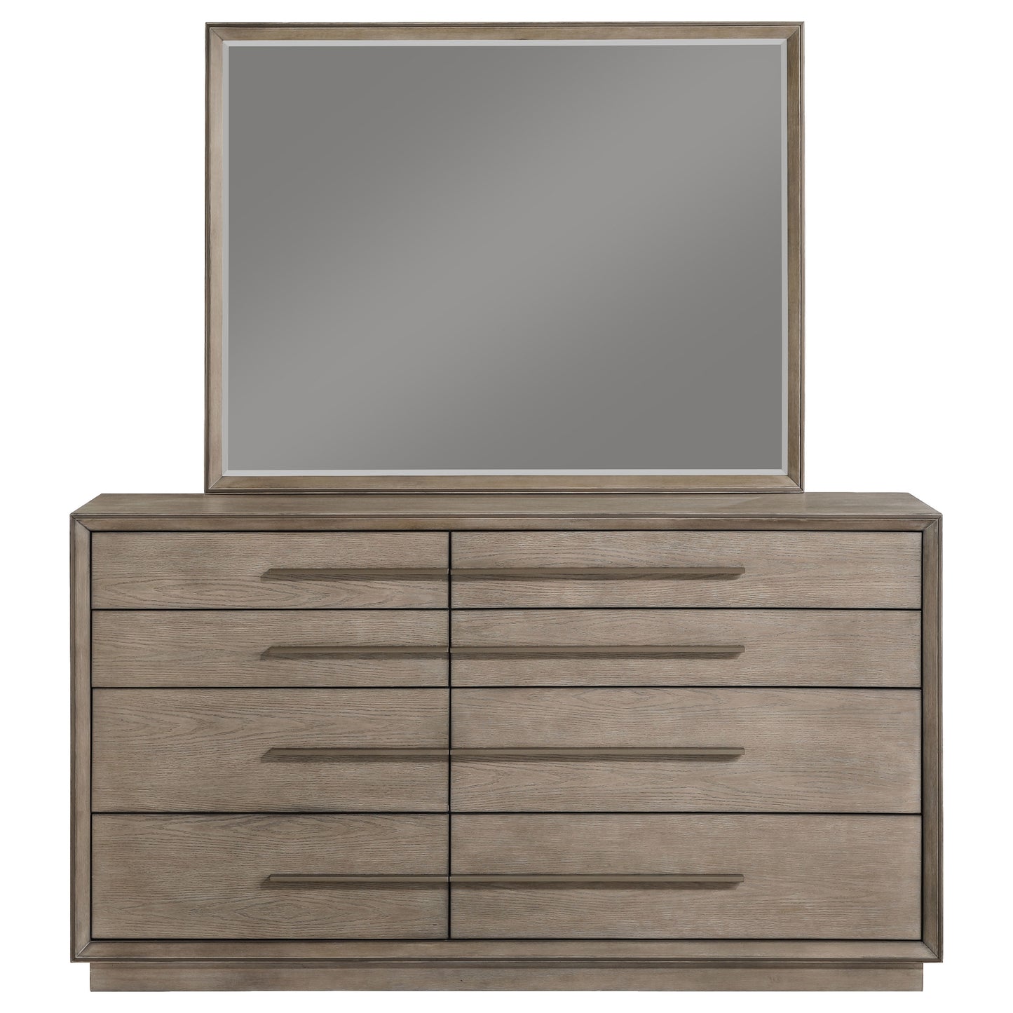 Durango 8-drawer Dresser and Mirror Taupe Oak