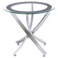 Brooke 2-piece Round Coffee and End Table Set Chrome