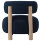 Zonie Boucle Upholstered Barrel Back Accent Chair Blue