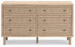 Cielden King Panel Headboard with Mirrored Dresser, Chest and 2 Nightstands