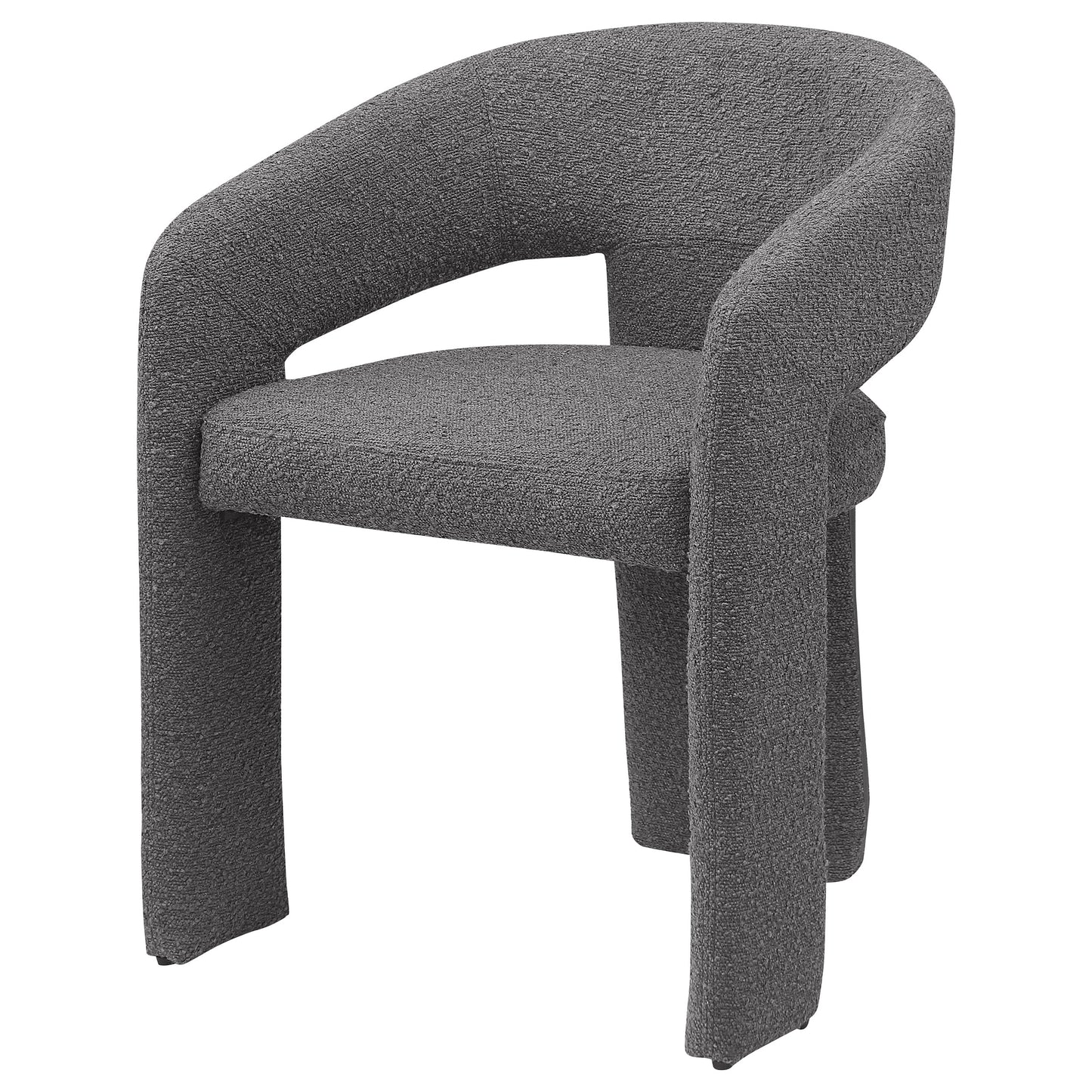 Eudora Boucle Upholstered Dining Arm Chair Grey