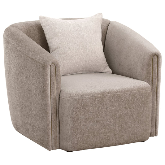 Townsend Chenille Upholstered Rolled Arm Chair Latte