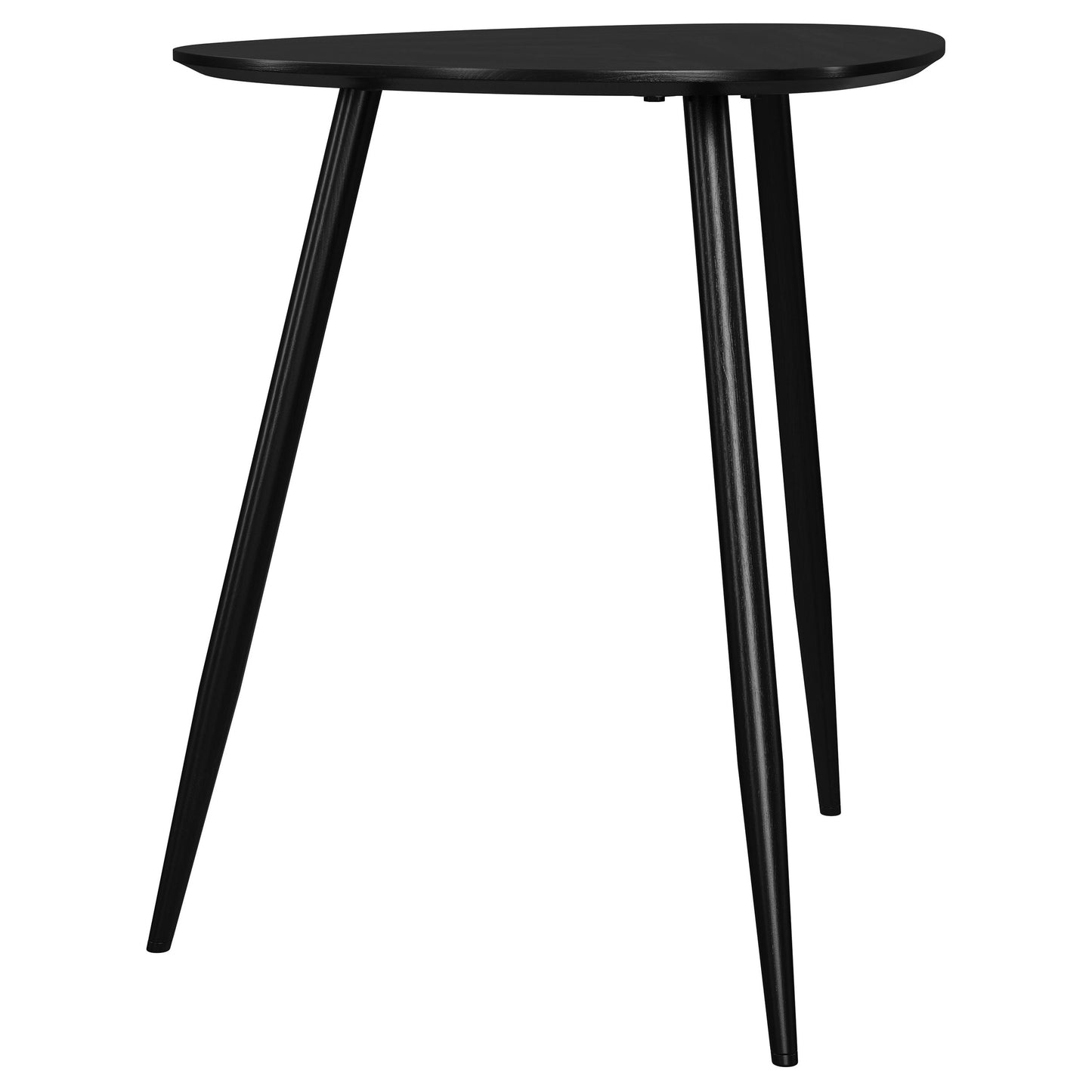 Odessa Triangular Solid Wood End Table Black