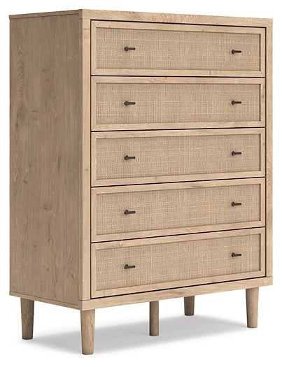 Cielden Full Panel Bed with Mirrored Dresser and Chest