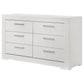 Ives 6-drawer Dresser Cabinet White High Gloss