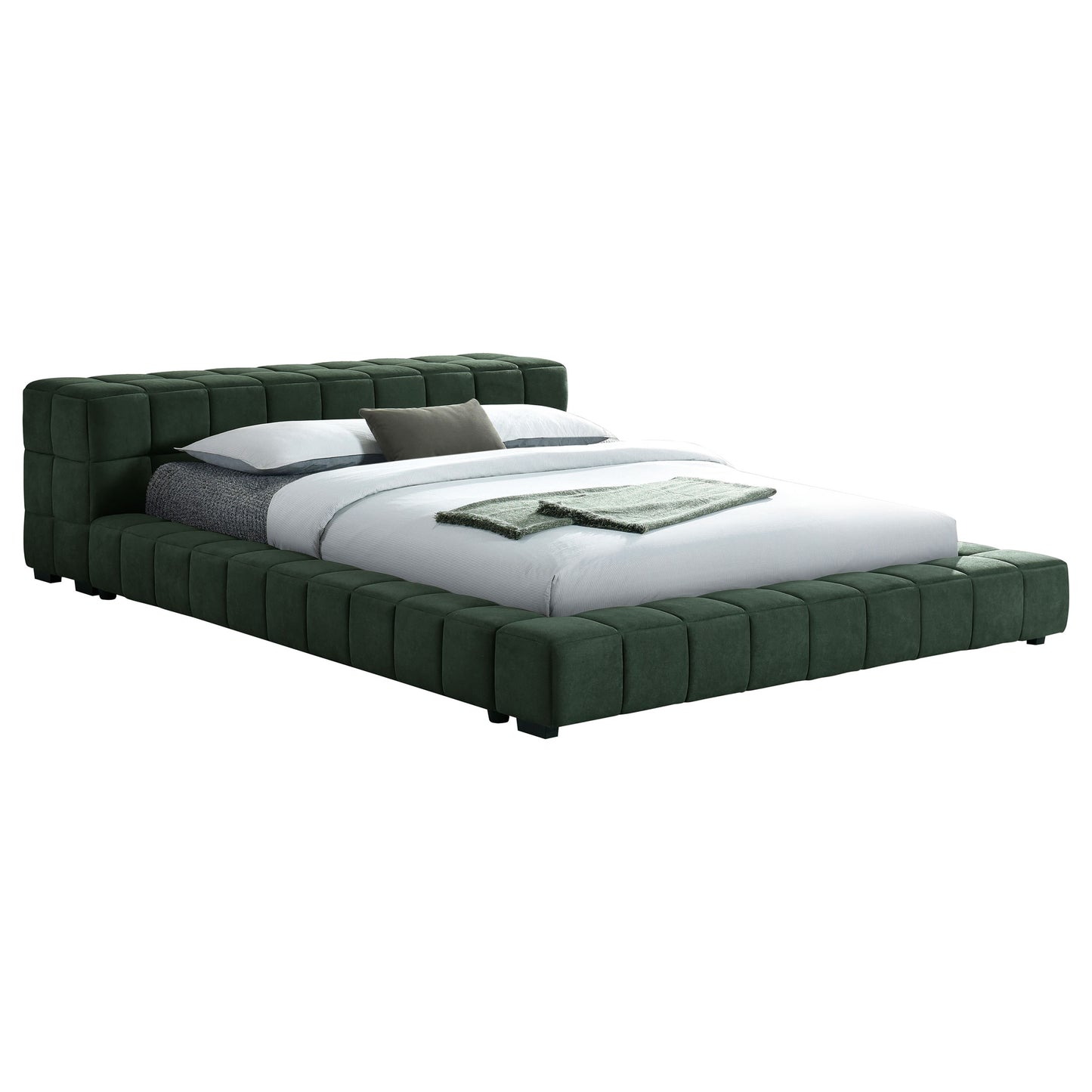 Trinity Upholstered Full Platform Bed Spruce