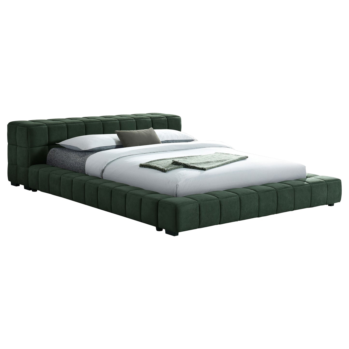 Trinity Upholstered Eastern King Platform Bed Spruce