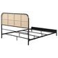 Amherst Radio Weave Rattan Metal Eastern King Bed Black