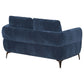 Lively Chenille Upholstered Modern Track Arm Loveseat Blue