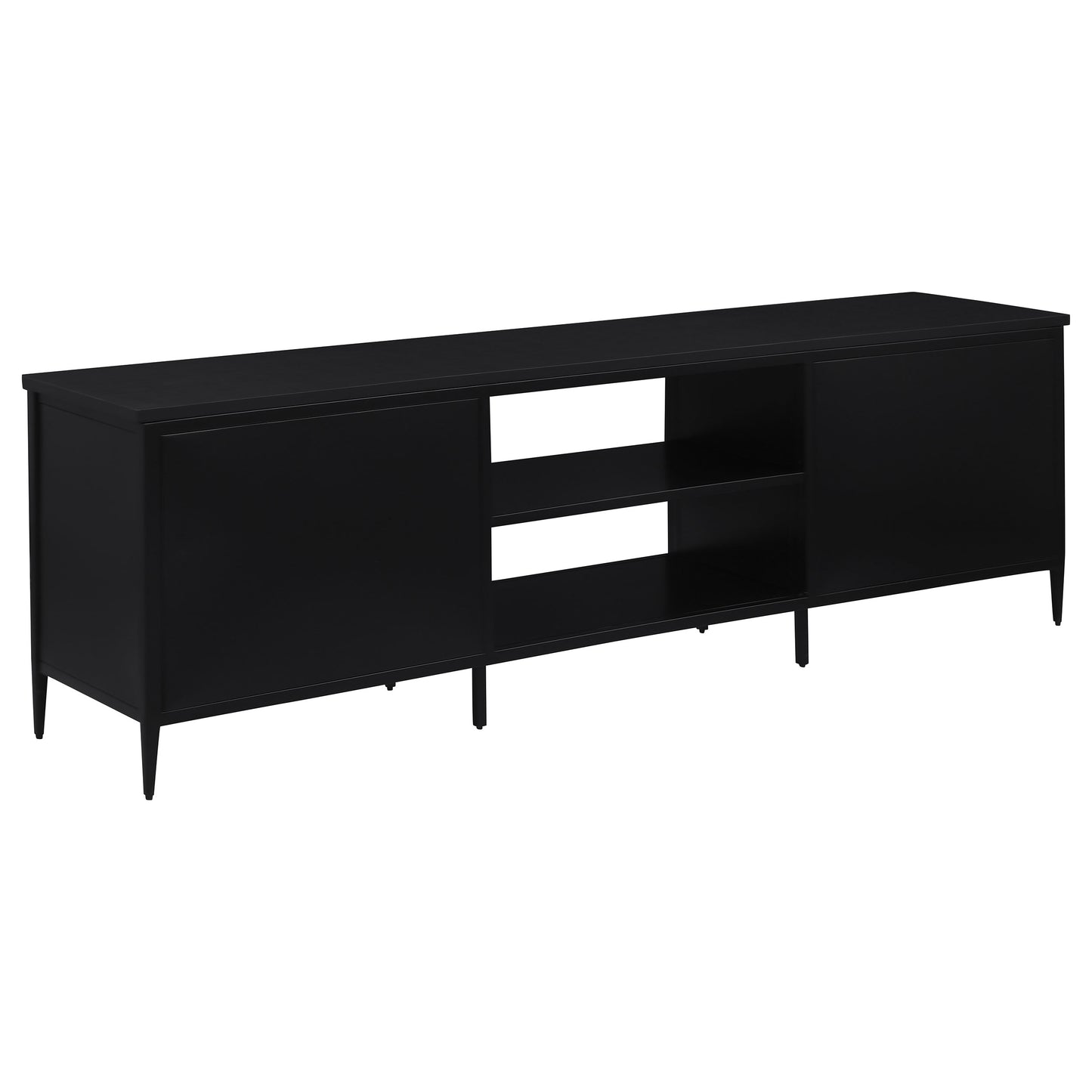 Amherst 2-door 70-inch Metal TV Stand Media Console Black