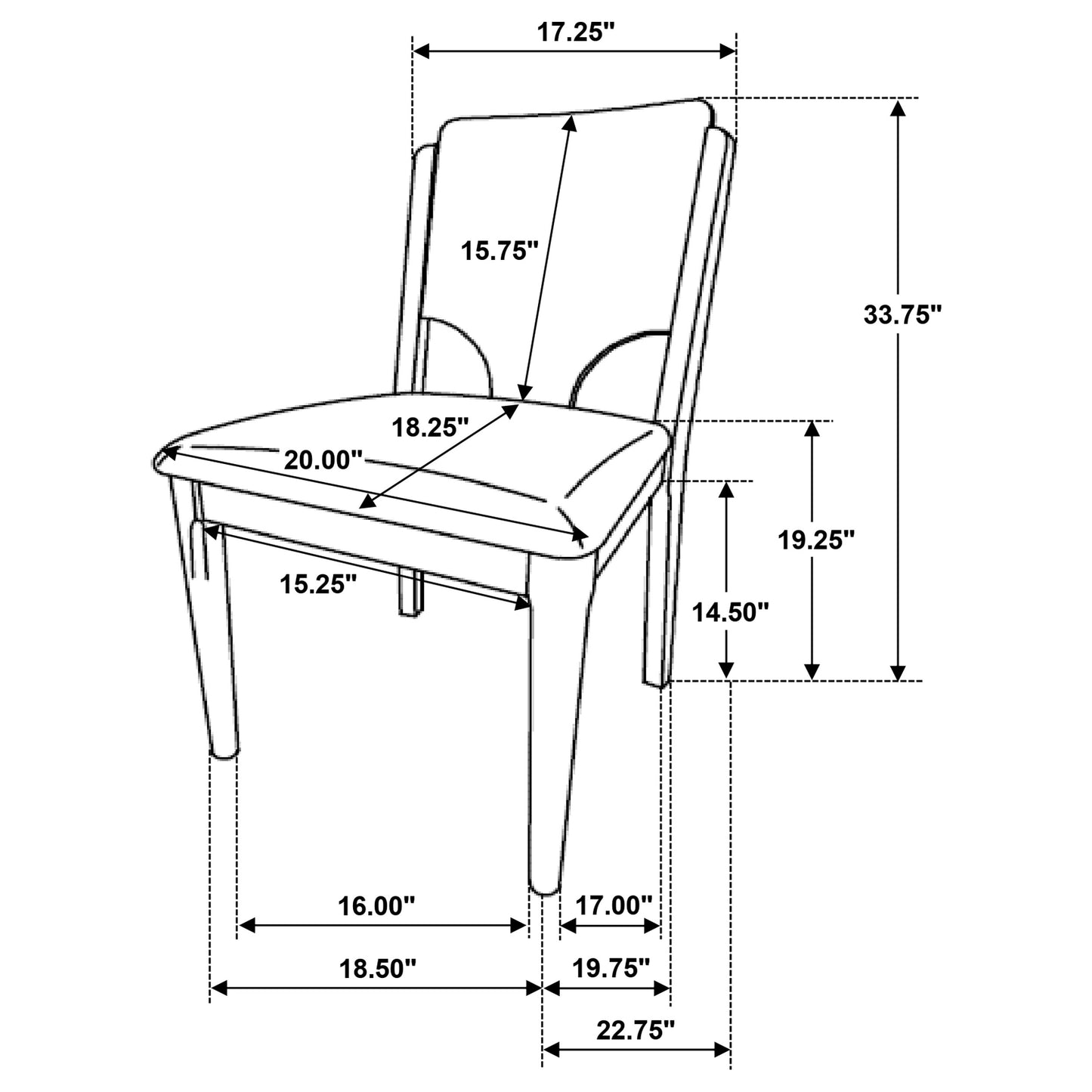 Biltmore Dining Chair Upholstered Seat Walnut (Set of 2)