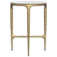 Baldwin Round Marble Top Side Table White and Gold