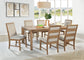 Bruner 7-piece 72-inch Rectangular Dining Set Natural Brown