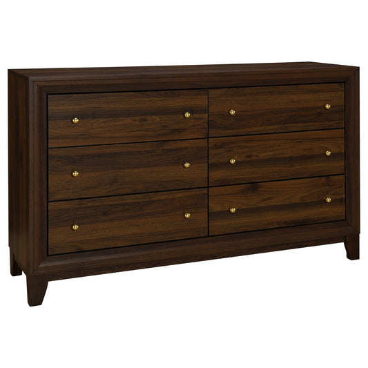 Welsley 6-drawer Dresser Cabinet Walnut