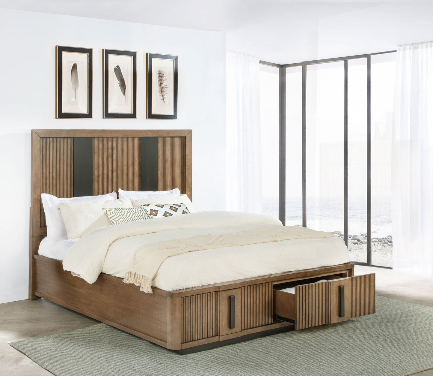 Terrace 2-drawer Eastern King Storage Bed Ash Brown