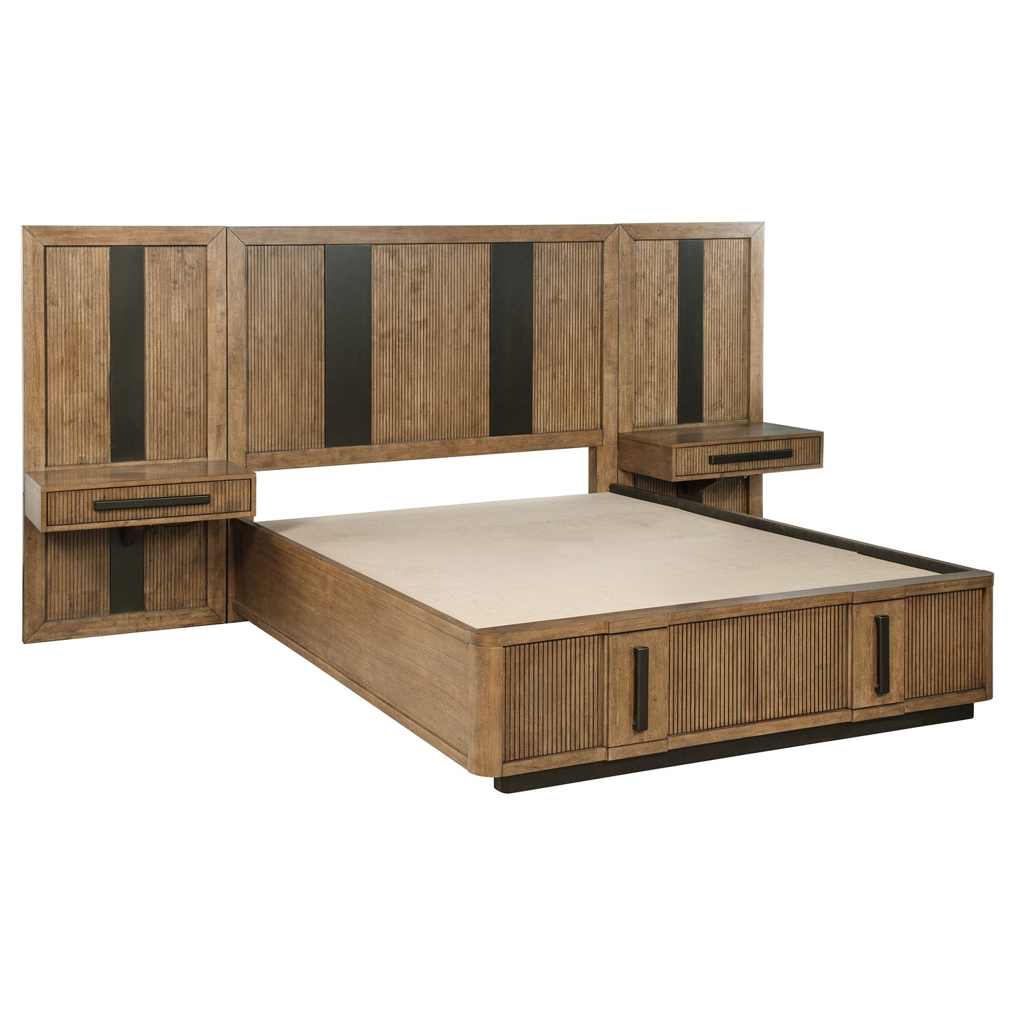 Terrace Eastern King Wall Panel Storage Bed Ash Brown