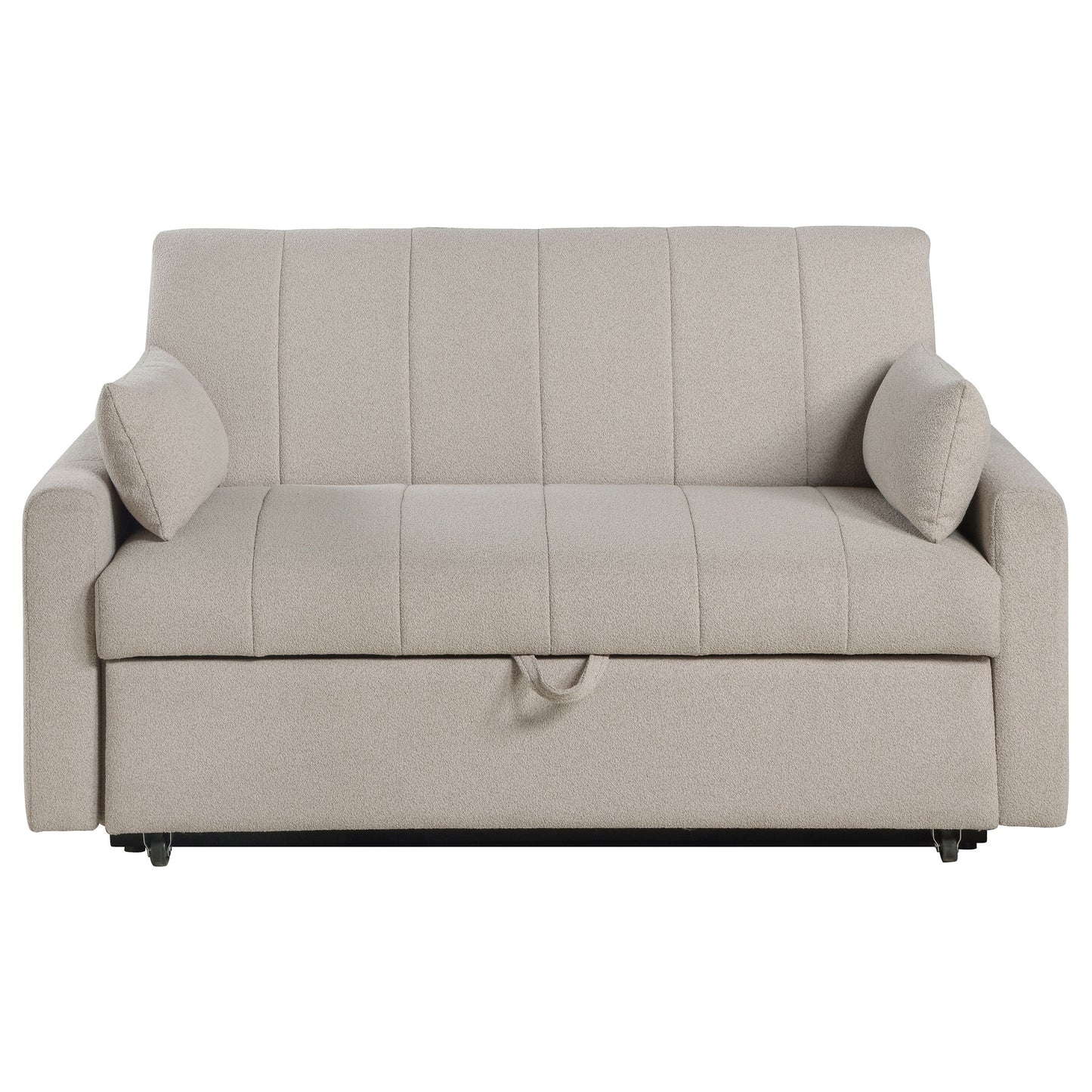 Portland Boucle Upholstered Sleeper Sofa Bed Latte