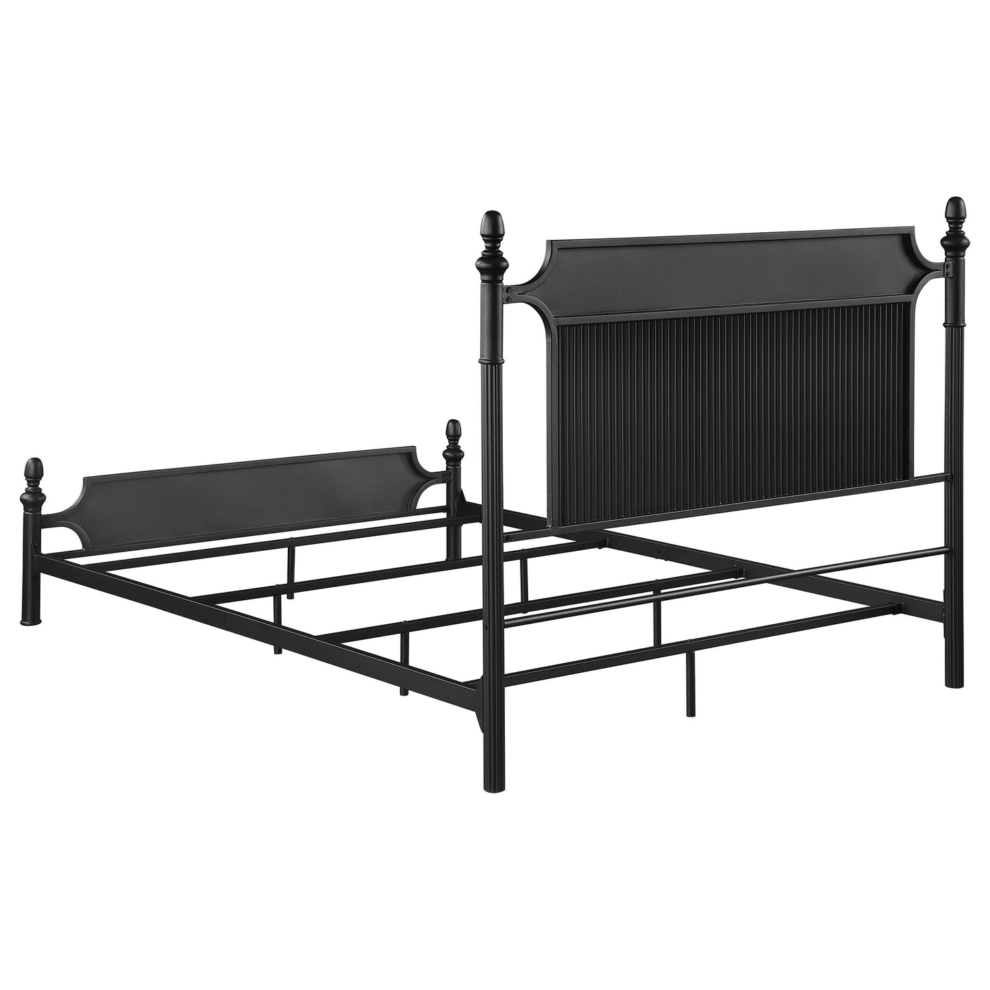 Cameron 51-inch Metal Queen Panel Bed Black