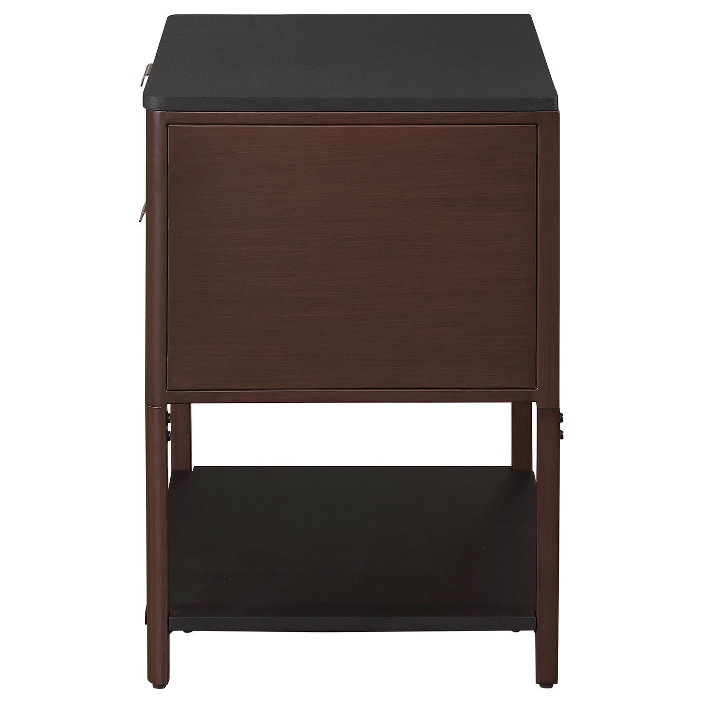 Zimmerlee 2-drawer Side Table with Shelf Rust Brown