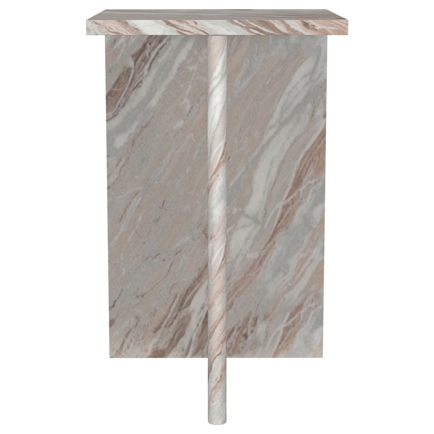 Bowdoin Genuine Marble Accent Side Table Grey