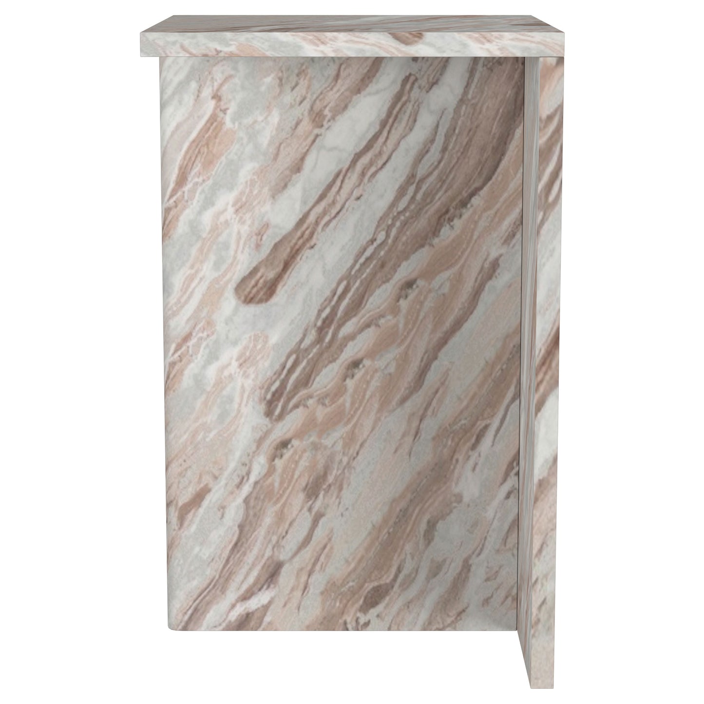 Bowdoin Genuine Marble Accent Side Table Grey