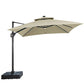 Sano - 10 Ft Square Umbrella w/ Double Top w/ LED Light + 37" Large Base