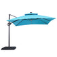 Sano - 10 Ft Square Umbrella w/ Double Top w/ LED + 37" Large Base