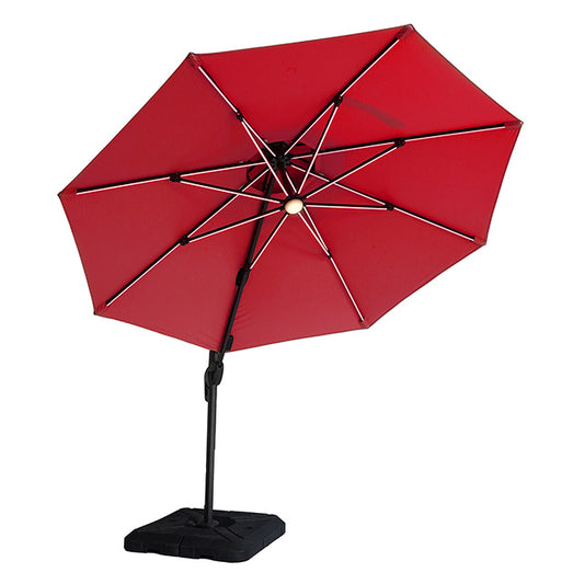 Xico - 8 Ft Square Umbrella w/ Double Top w/ LED Light + 37" Large Base