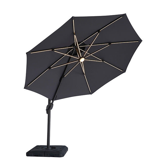 Nuti - 10 Ft Round Umbrella w/ LED Light + 37" Large Base