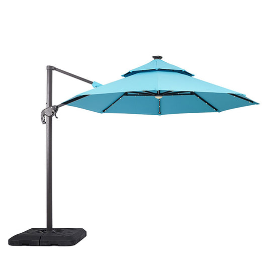 Nuti - 10 Ft Round Umbrella w/ LED Light + 37" Large Base