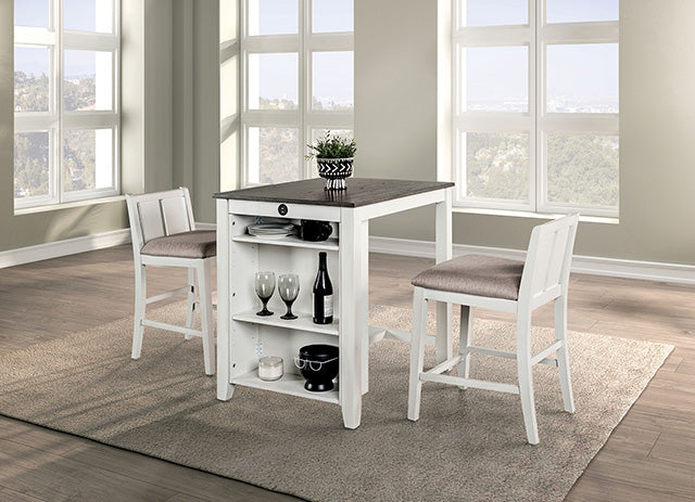 Lescles - 3 Pc Counter Ht Set (1 Table + 2 Chairs)