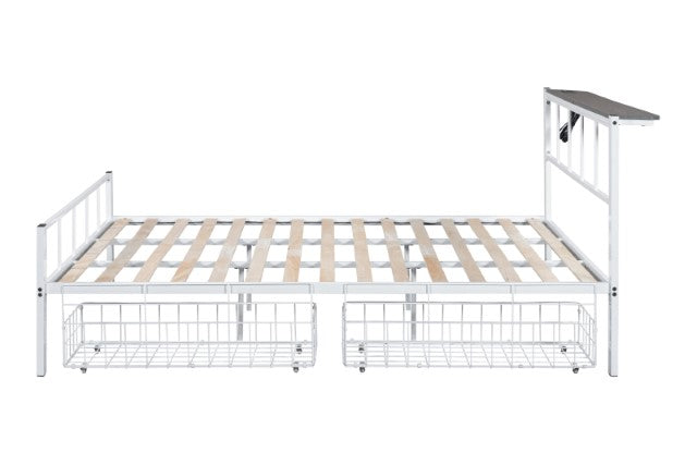 Nicoli - Queen Metal Bed With Underbed Storage