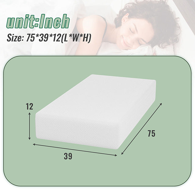 Coreopsis - 12" Twin Memory Foam Wave Comfort