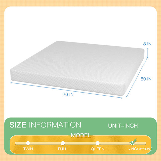 Forsythia - 8" E.King Green Tea Gel Memory Foam