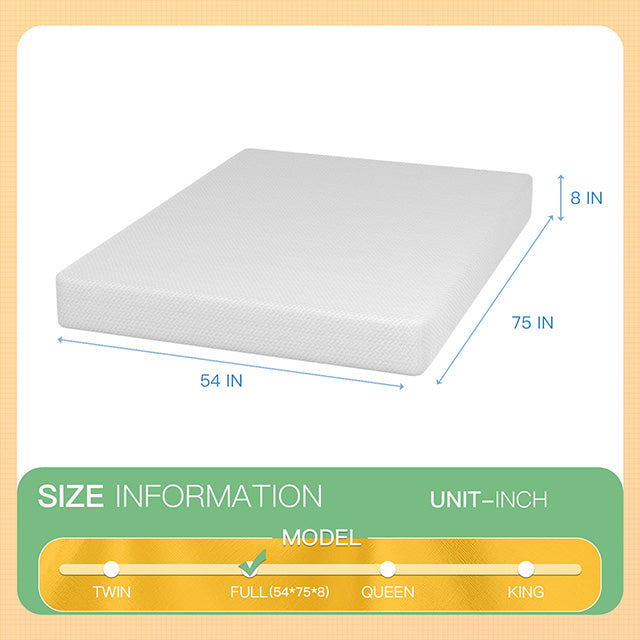 Forsythia - 8" Full Green Tea Gel Memory Foam