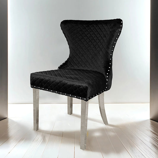 Portanova - Chair, Silver/Black (2/CTN)