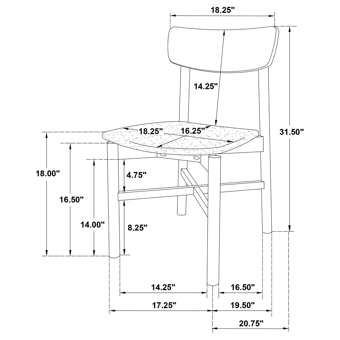 Parkridge 5-piece 59-inch Wood Dining Set White Washed