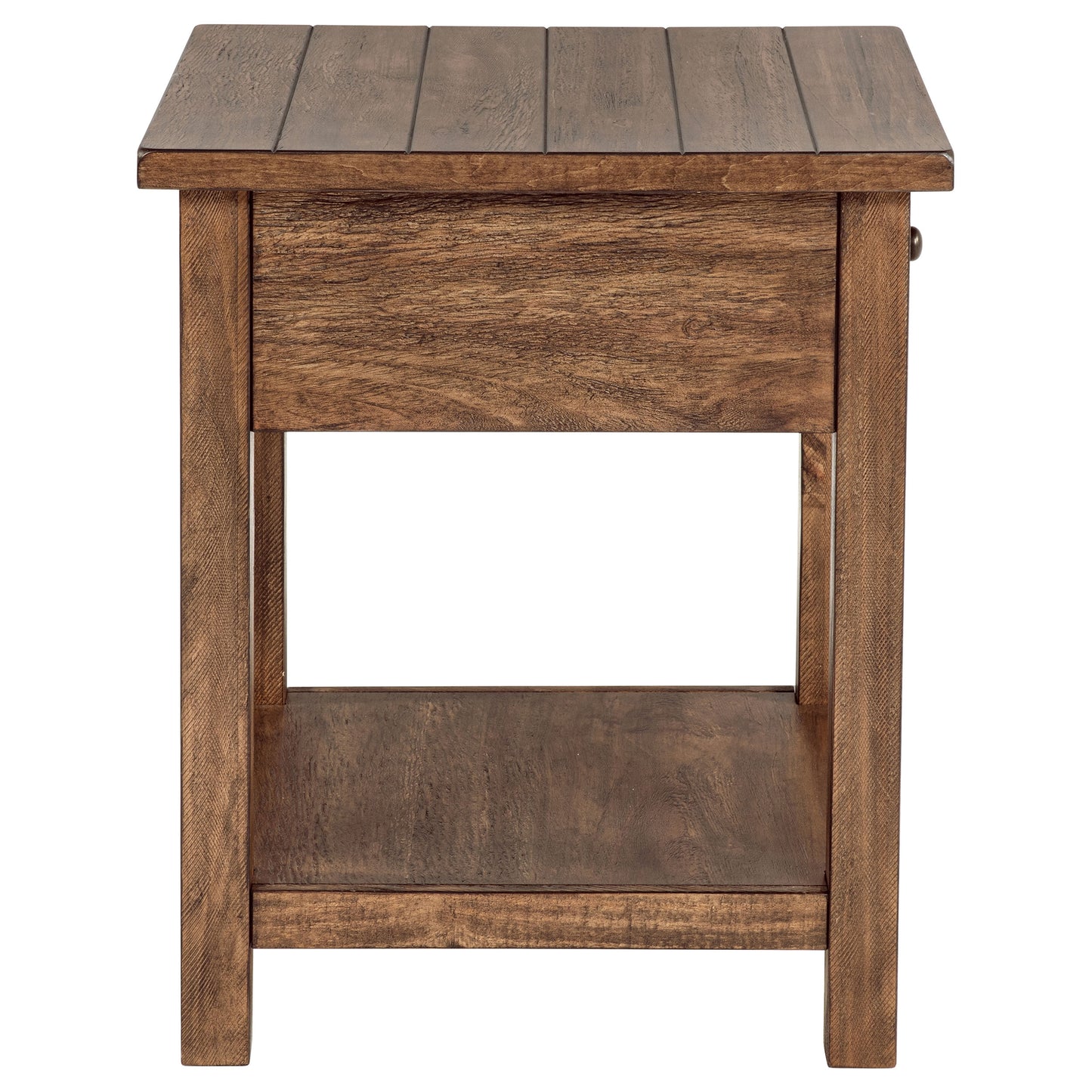 Payne 1-drawer Wood End Table with Shelf Distressed Brown