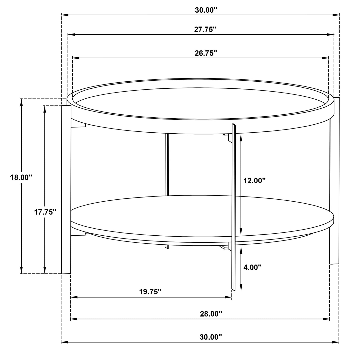 Adhvik Round Wood Top Marble Shelf Coffee Table Natural