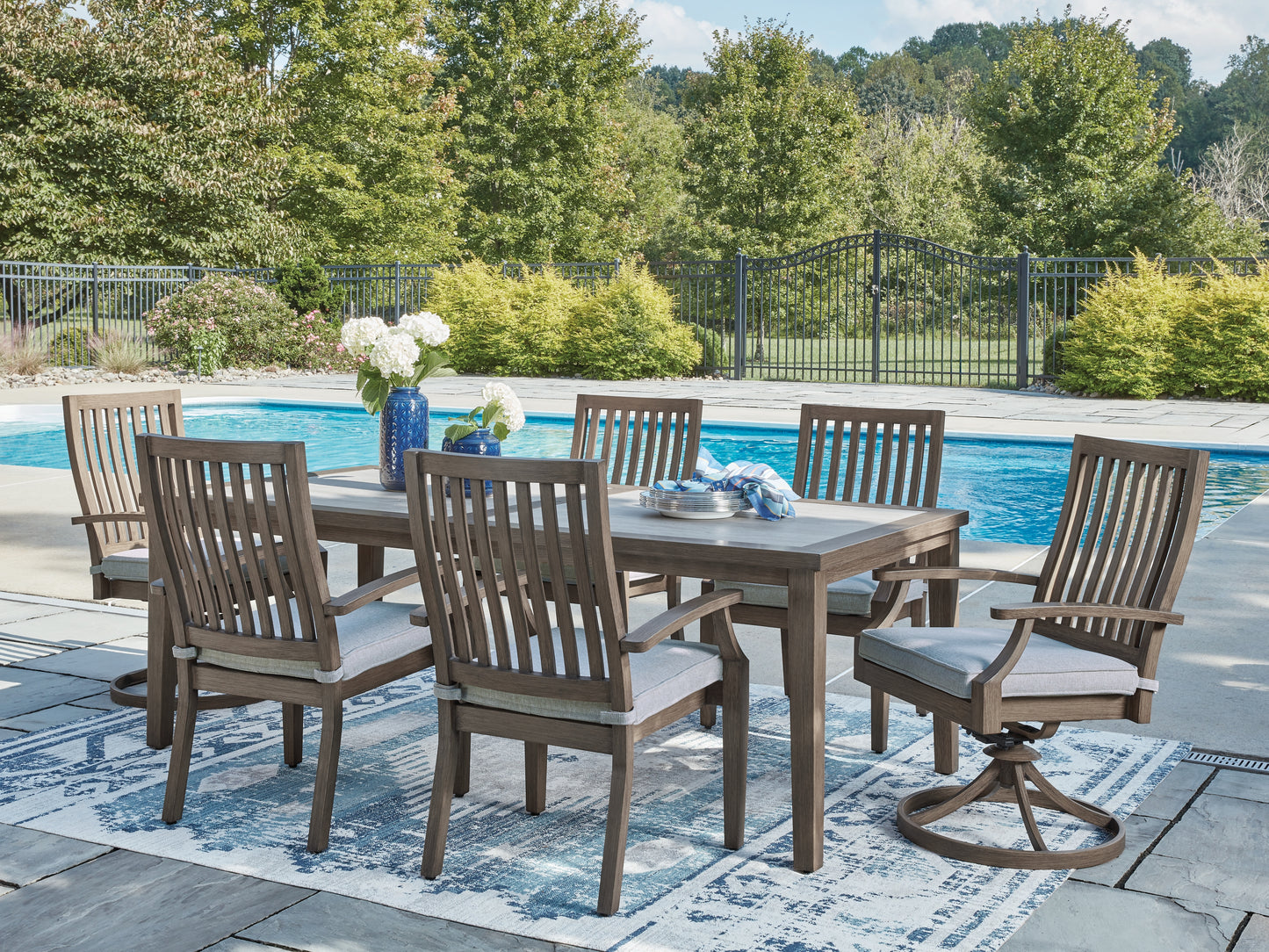 Rainier Ranch Outdoor Dining Table and 6 Chairs