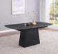 Potero 73-inch Faux Marble Extension Leaf Dining Table Black