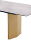 Vesa 97-inch Glass Top Extension Dining Table Beige