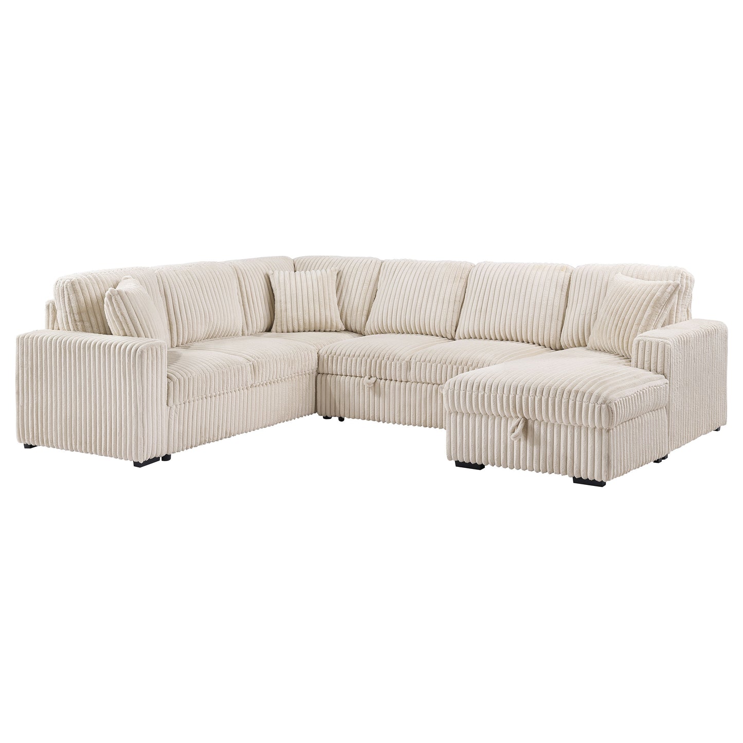 Devonshire Sleeper Sectional Sofa Storage Chaise Camel