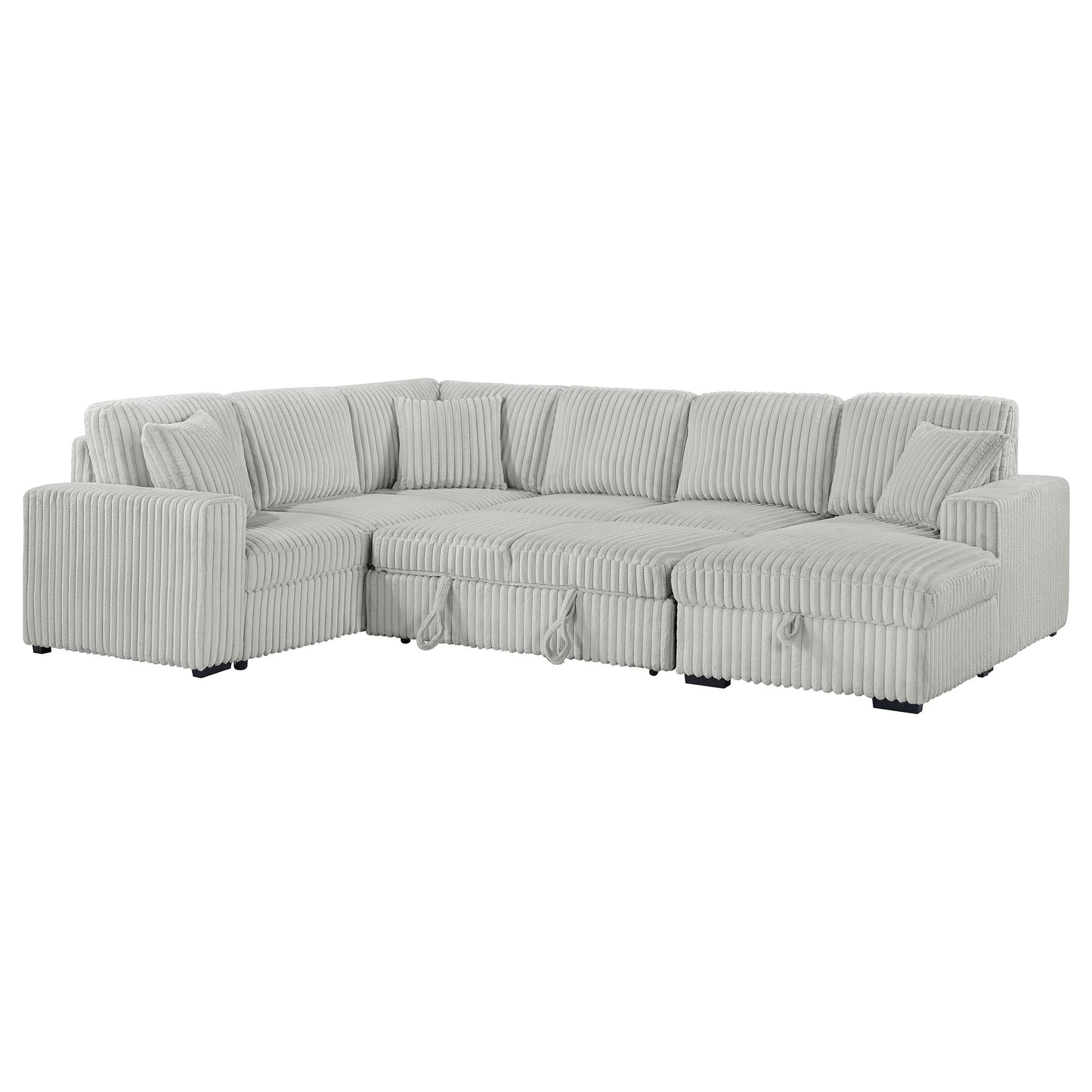 Devonshire Sleeper Sectional Sofa Storage Chaise Grey