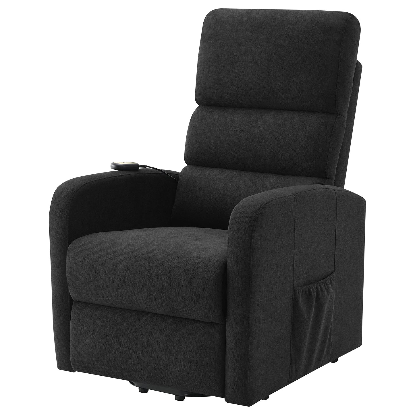 Amsdell Upholstered Power Lift Recliner with Remote Black